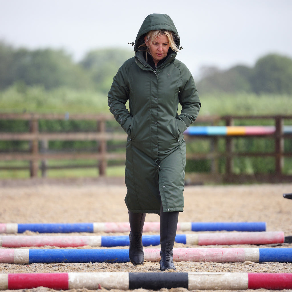 Aubrion Ladies Eltar Long Waterproof Coat - Khaki