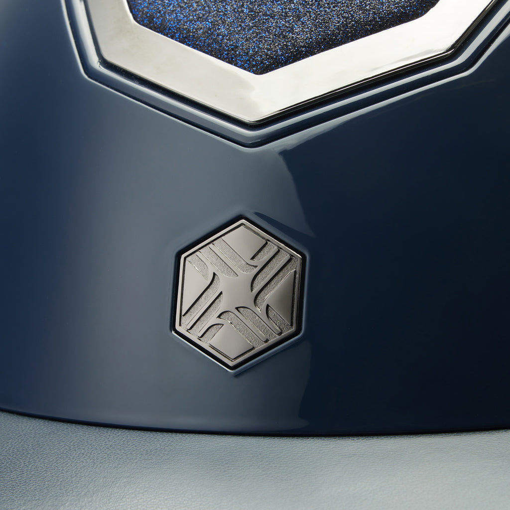 EQX Charles Owen Kylo Gloss Riding Hat - Navy/Pewter