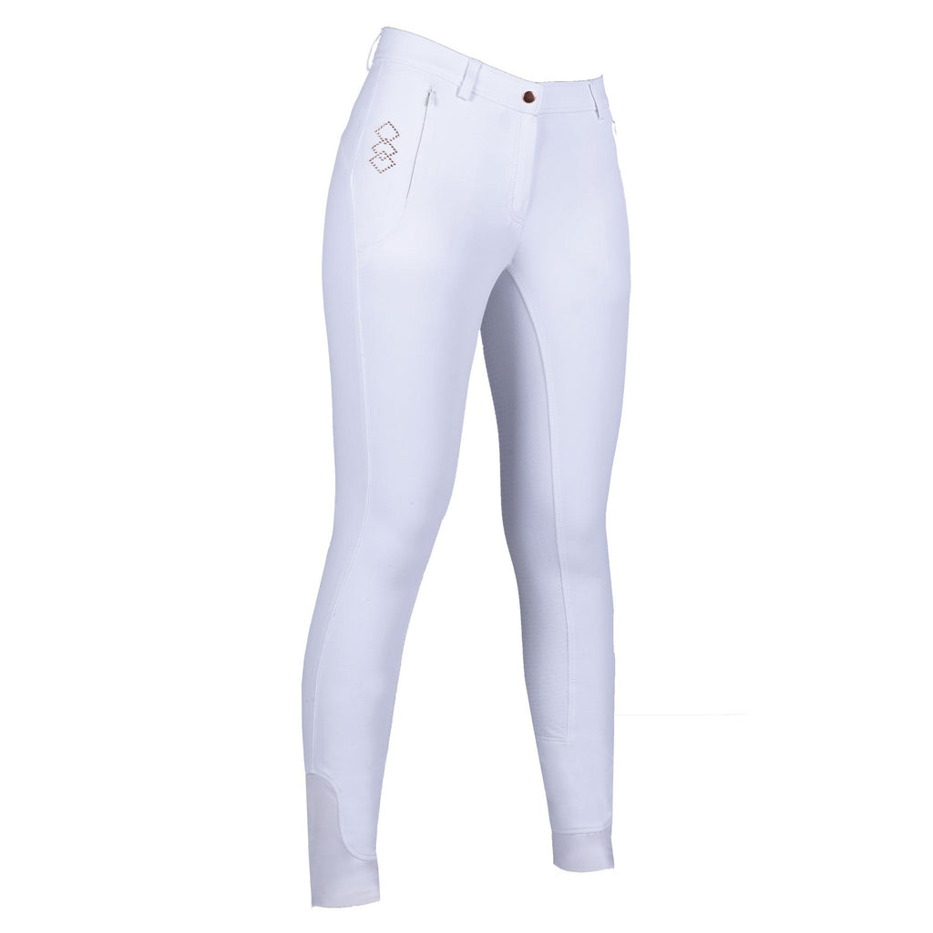 HKM Ladies Alexis Full Seat Breeches - White