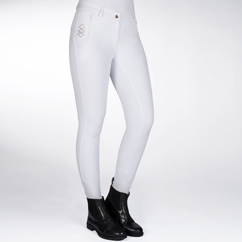 HKM Ladies Alexis Full Seat Breeches - White