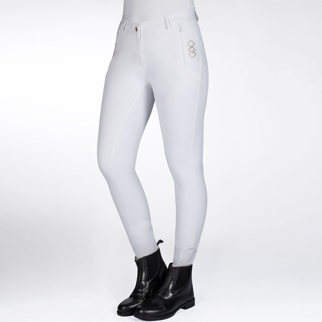 HKM Ladies Alexis Full Seat Breeches - White