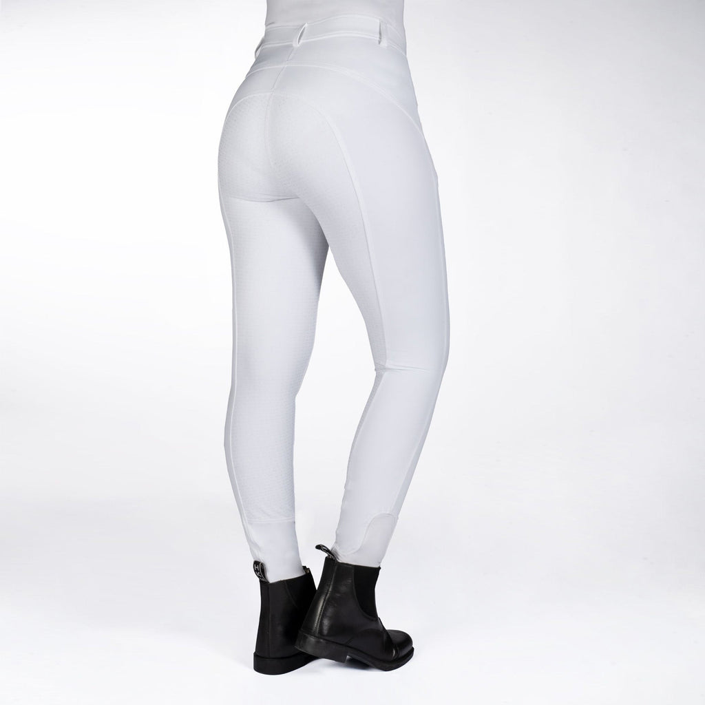 HKM Ladies Alexis Full Seat Breeches - White