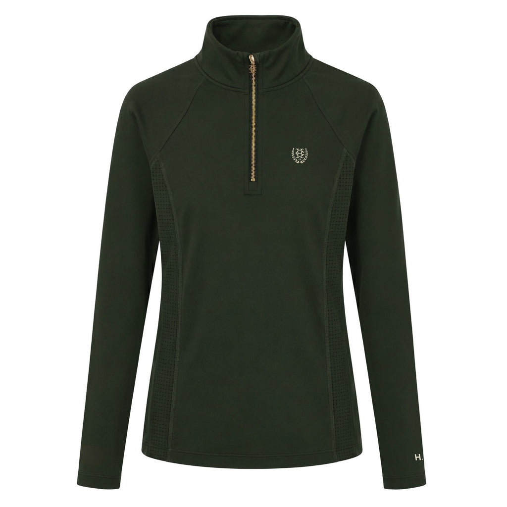 Holland Cooper Ladies Cranborne Long Sleeve Base Layer - Dark Olive