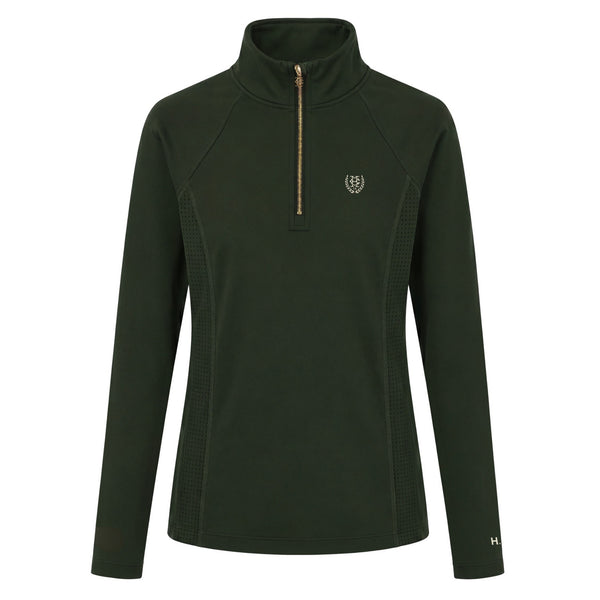 Holland Cooper Ladies Cranborne Long Sleeve Base Layer - Dark Olive