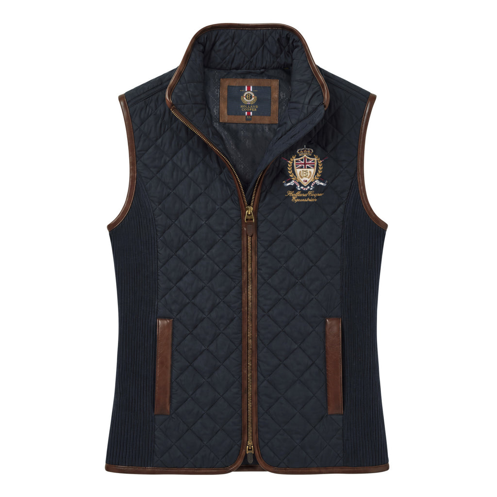 Holland Cooper Ladies Boughton Diamond Quilt Gilet - Ink Navy