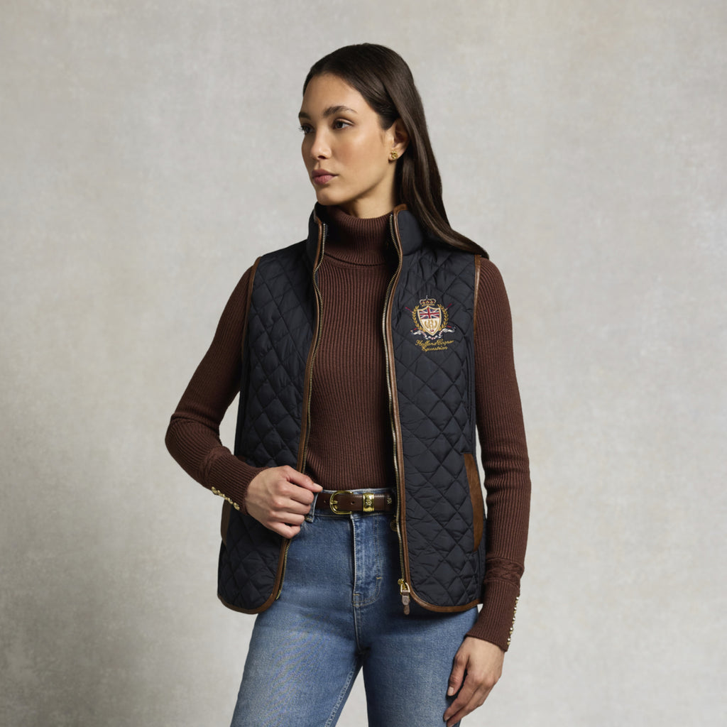 Holland Cooper Ladies Boughton Diamond Quilt Gilet - Ink Navy