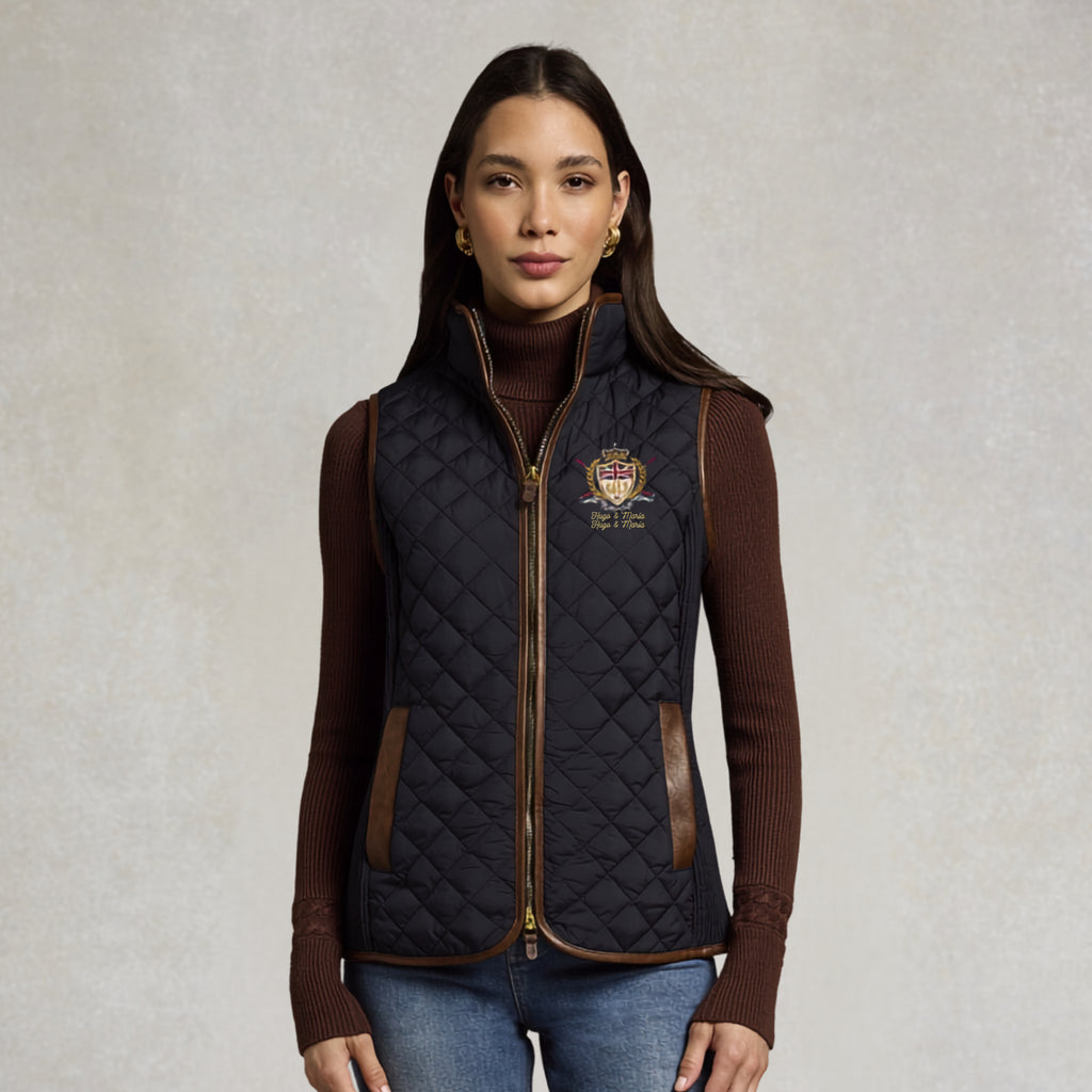 Holland Cooper Ladies Boughton Diamond Quilt Gilet - Ink Navy