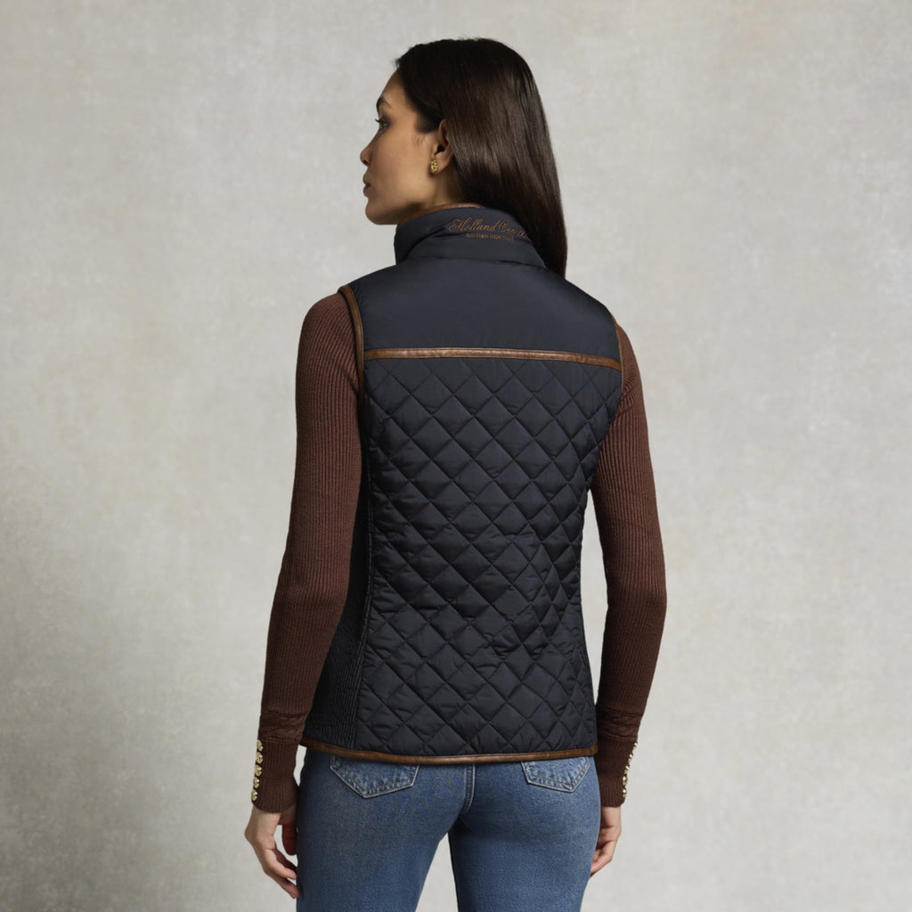Holland Cooper Ladies Boughton Diamond Quilt Gilet - Ink Navy