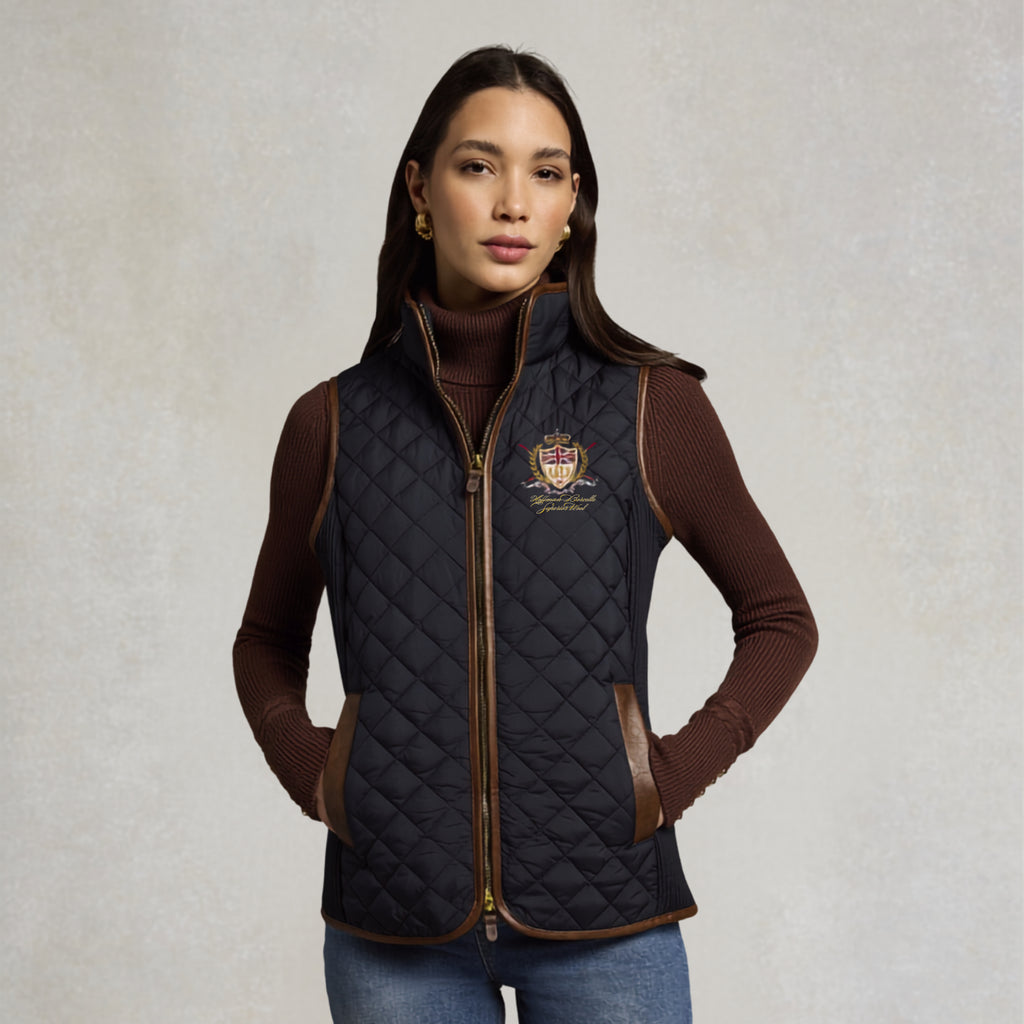 Holland Cooper Ladies Boughton Diamond Quilt Gilet - Ink Navy