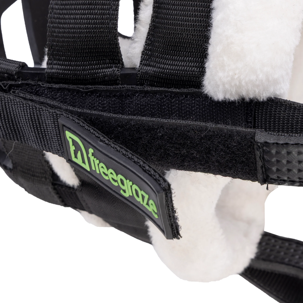 FreeGraze Deluxe AirFlow Detachable Grazing Muzzle - Black