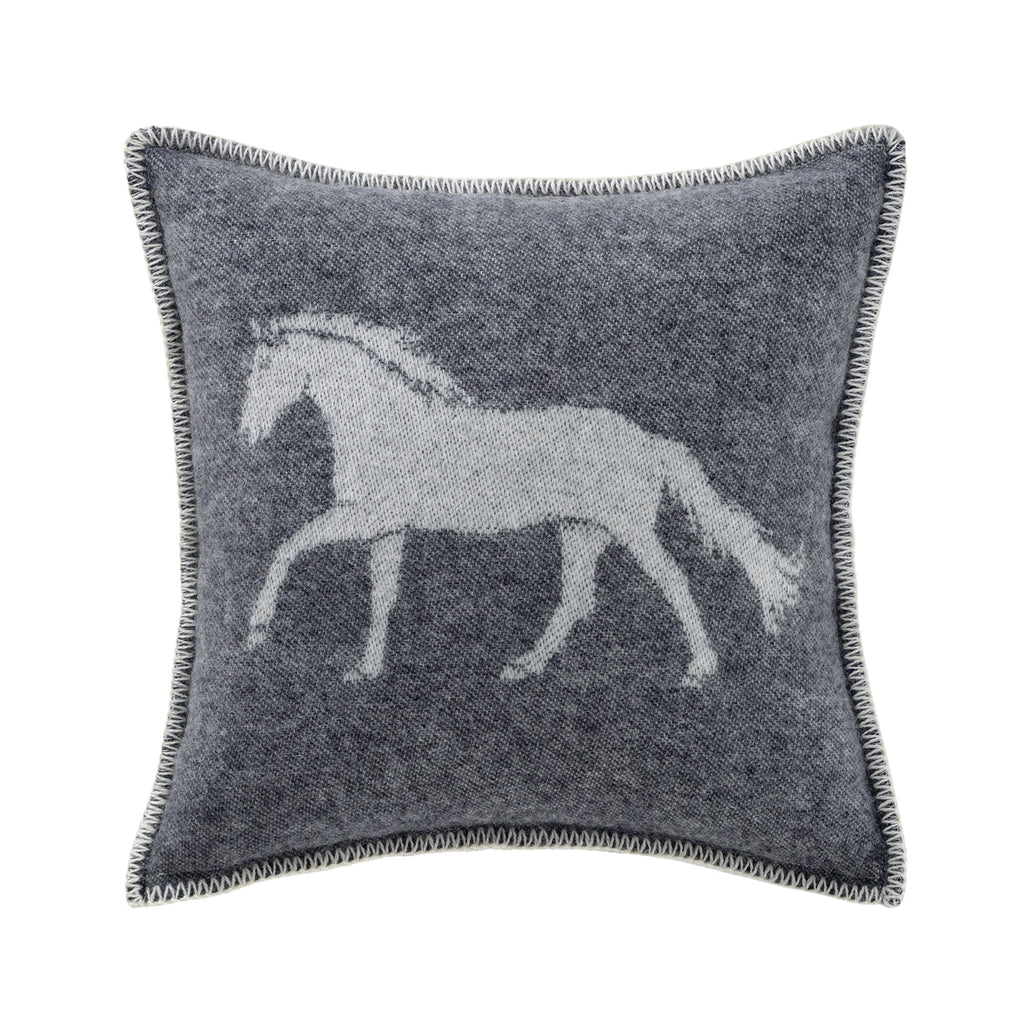 J.J. Textile Horse Wool Cushion Cover - Black
