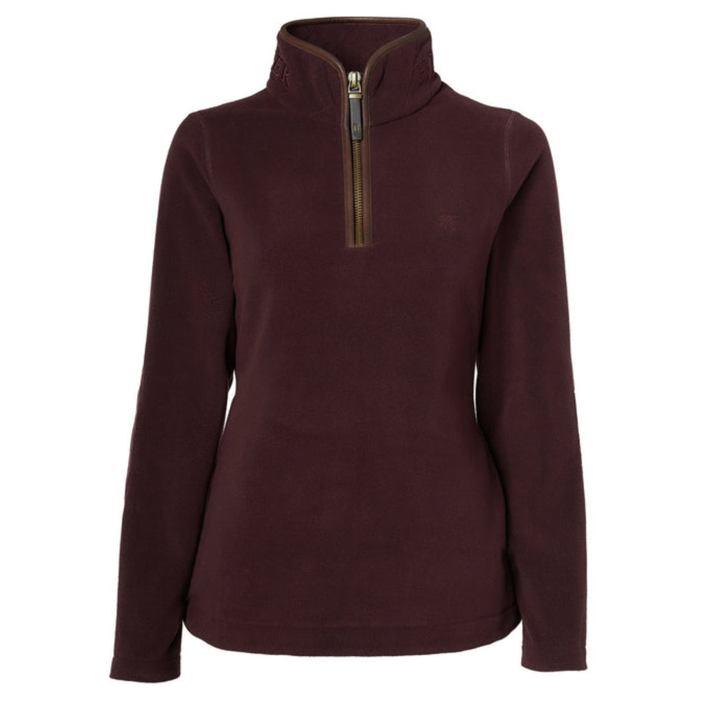 Holland Cooper Ladies Country Fleece Quarter Zip - Mulberry