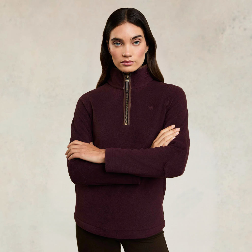 Holland Cooper Ladies Country Fleece Quarter Zip - Mulberry