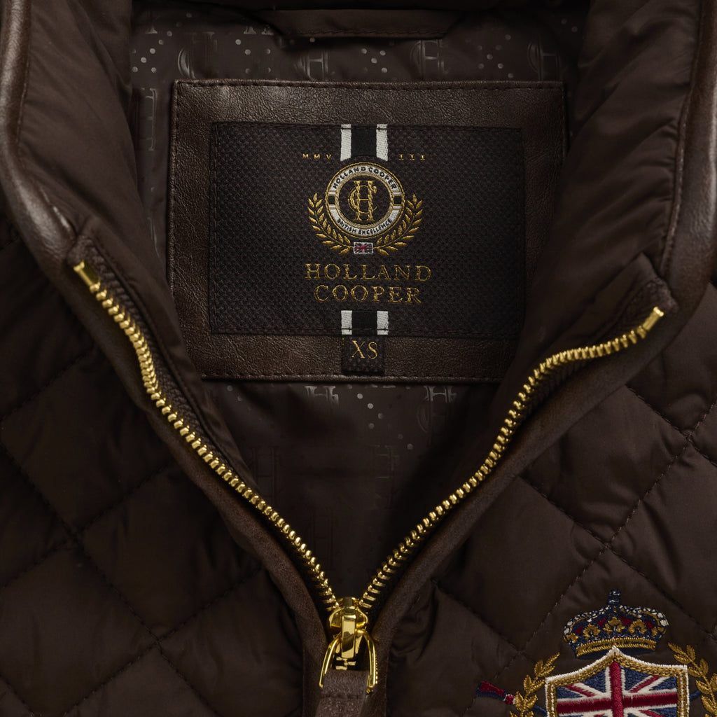 Holland Cooper Ladies Boughton Diamond Quilt Jacket - Walnut