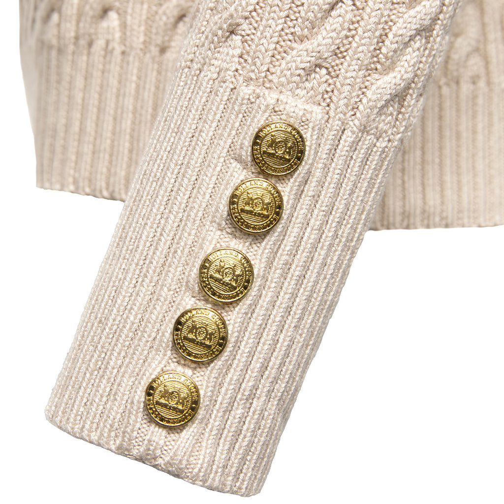 Holland Cooper Ladies Seattle Cable Crew Knit - Oatmeal