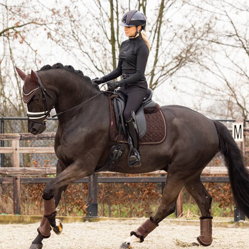 LeMieux Crystal Suede Dressage Saddle Pad - Brown