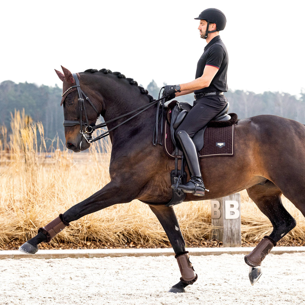 LeMieux Puissance Suede Dressage Saddle Pad - Brown