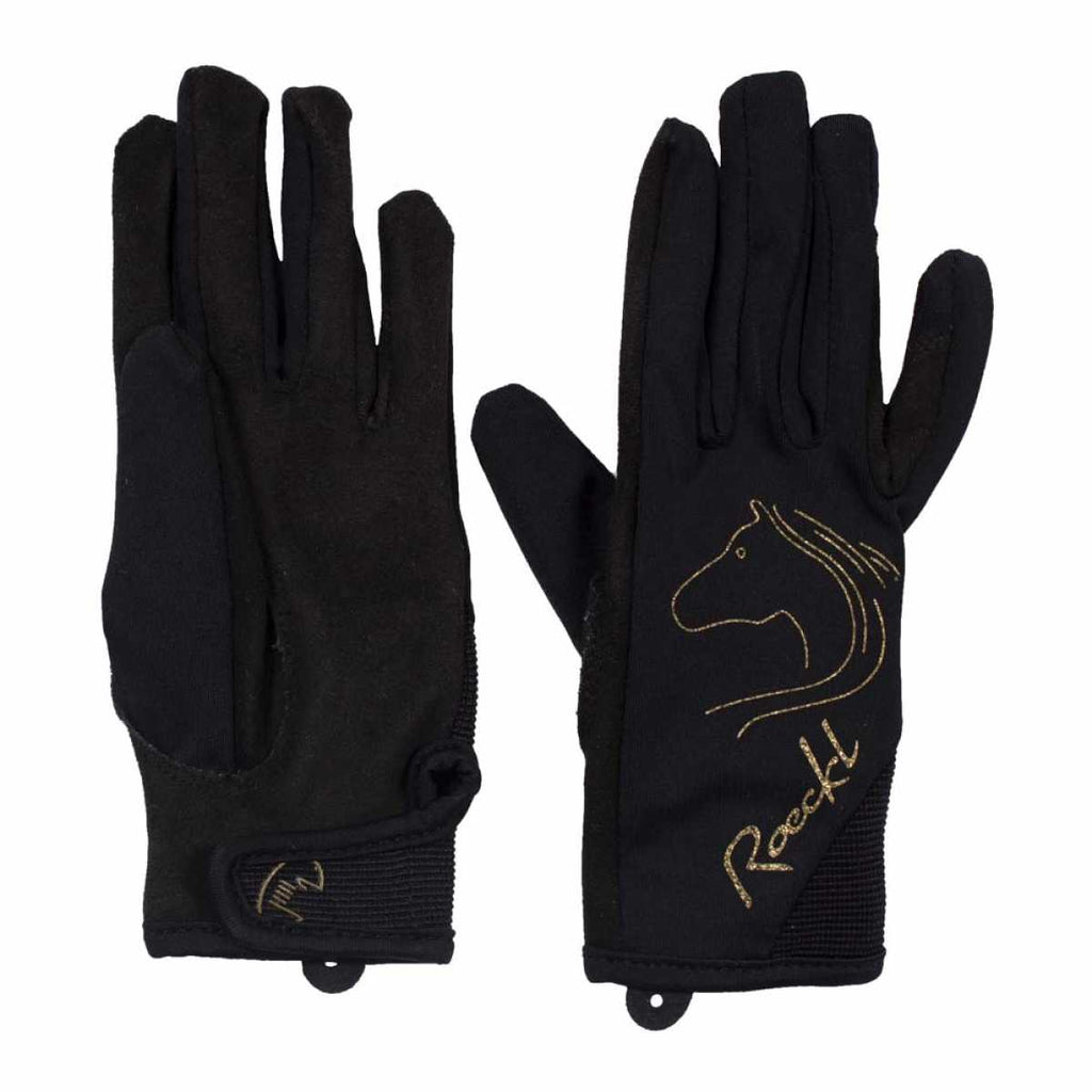 Roeckl Teenies Tryon Gloves - Black/Gold