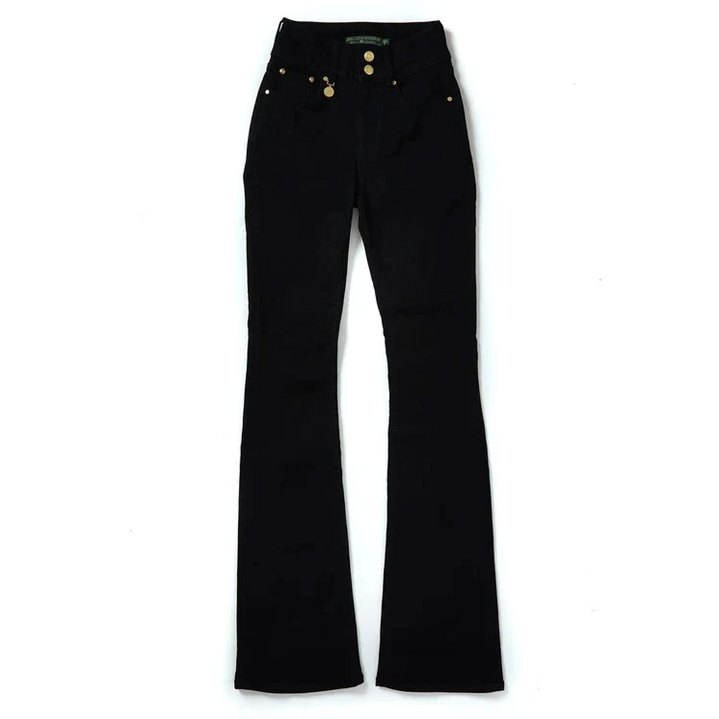 Holland Cooper Ladies High Rise Flared Jean - Stay Black