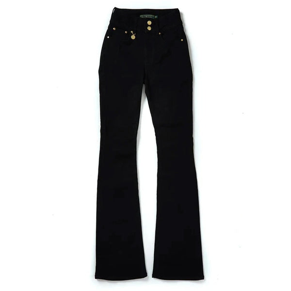 Holland Cooper Ladies High Rise Flared Jean - Stay Black