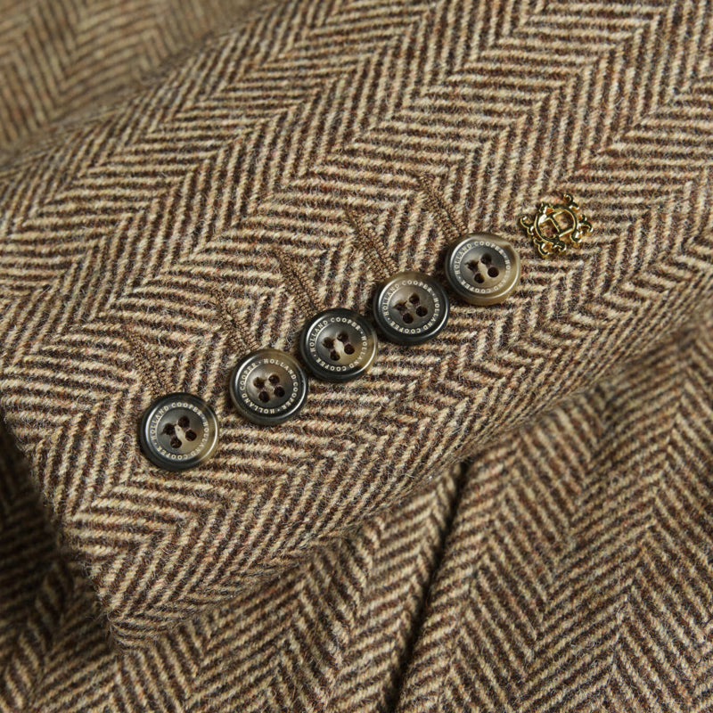 Holland Cooper Ladies Country Classic Jacket - Large Scale Brown Herringbone