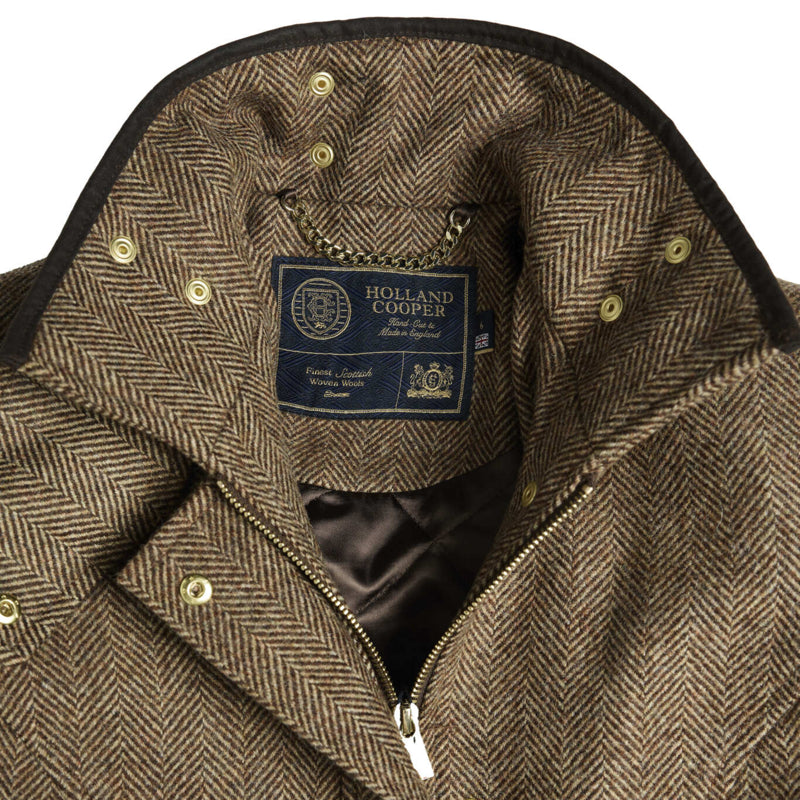 Holland Cooper Ladies Country Classic Jacket - Large Scale Brown Herringbone