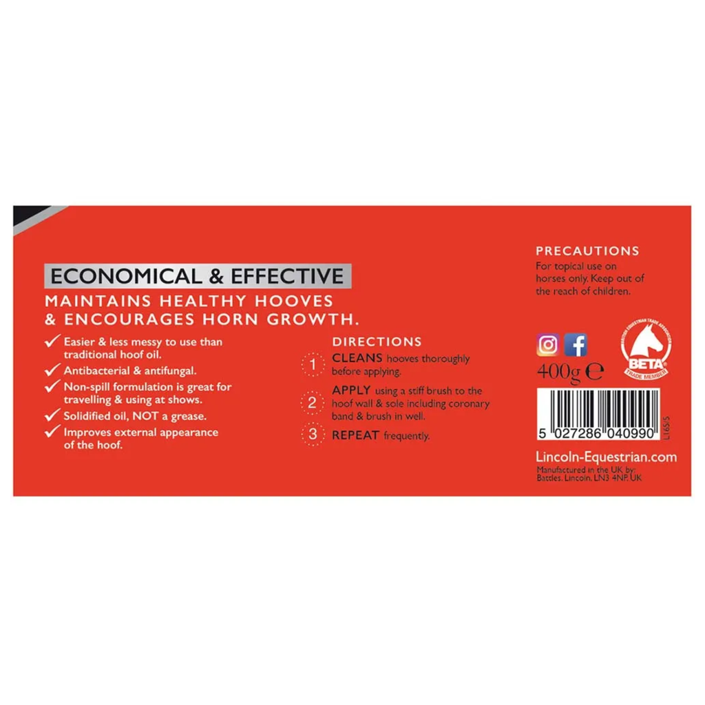 Lincoln Solid Hoof Oil - 400g