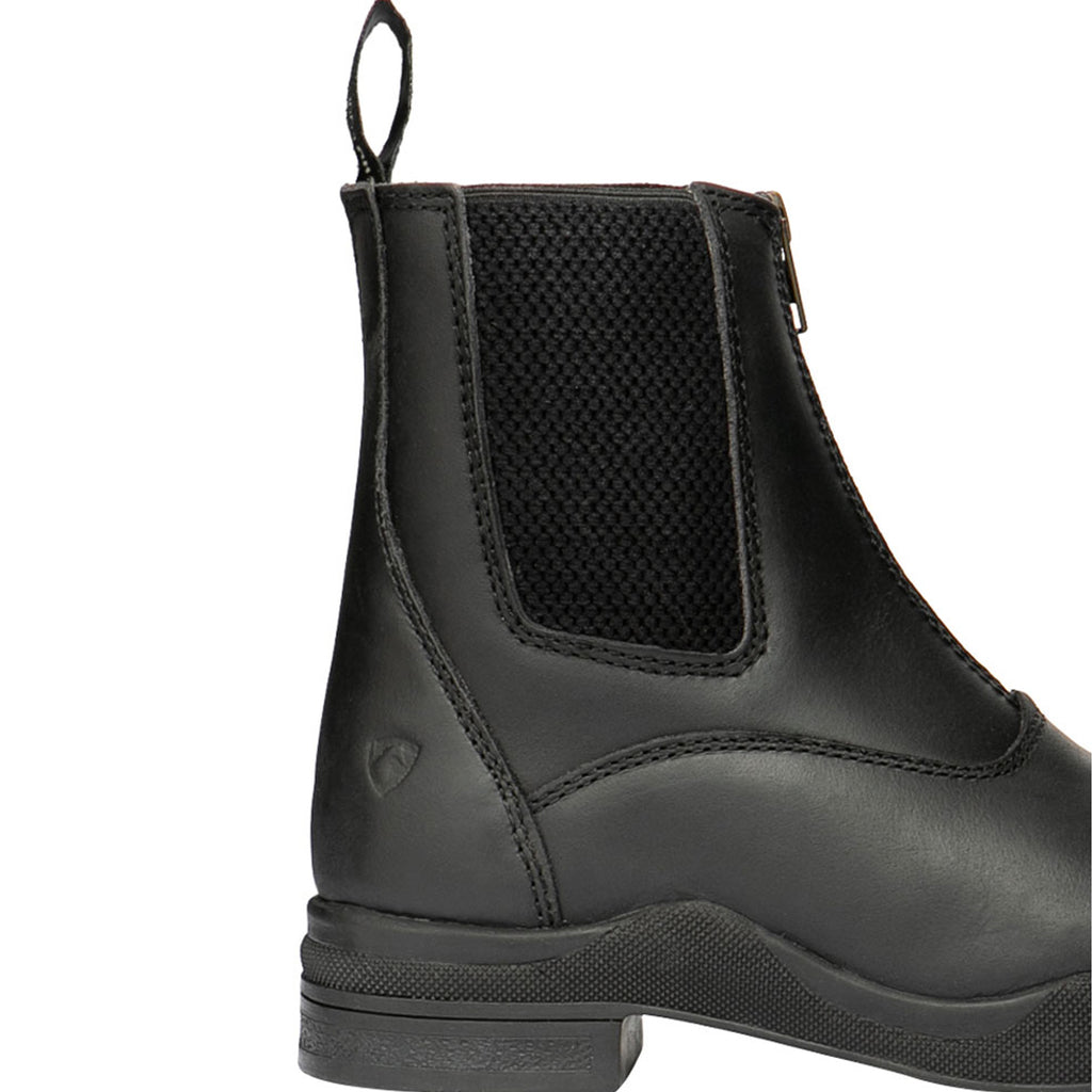 Hy Fleece Lined Wax Leather Zip Jodhpur Boots - Black