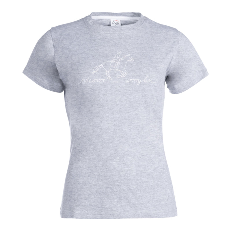 HKM Ladies Ride More T-Shirt - Light Grey