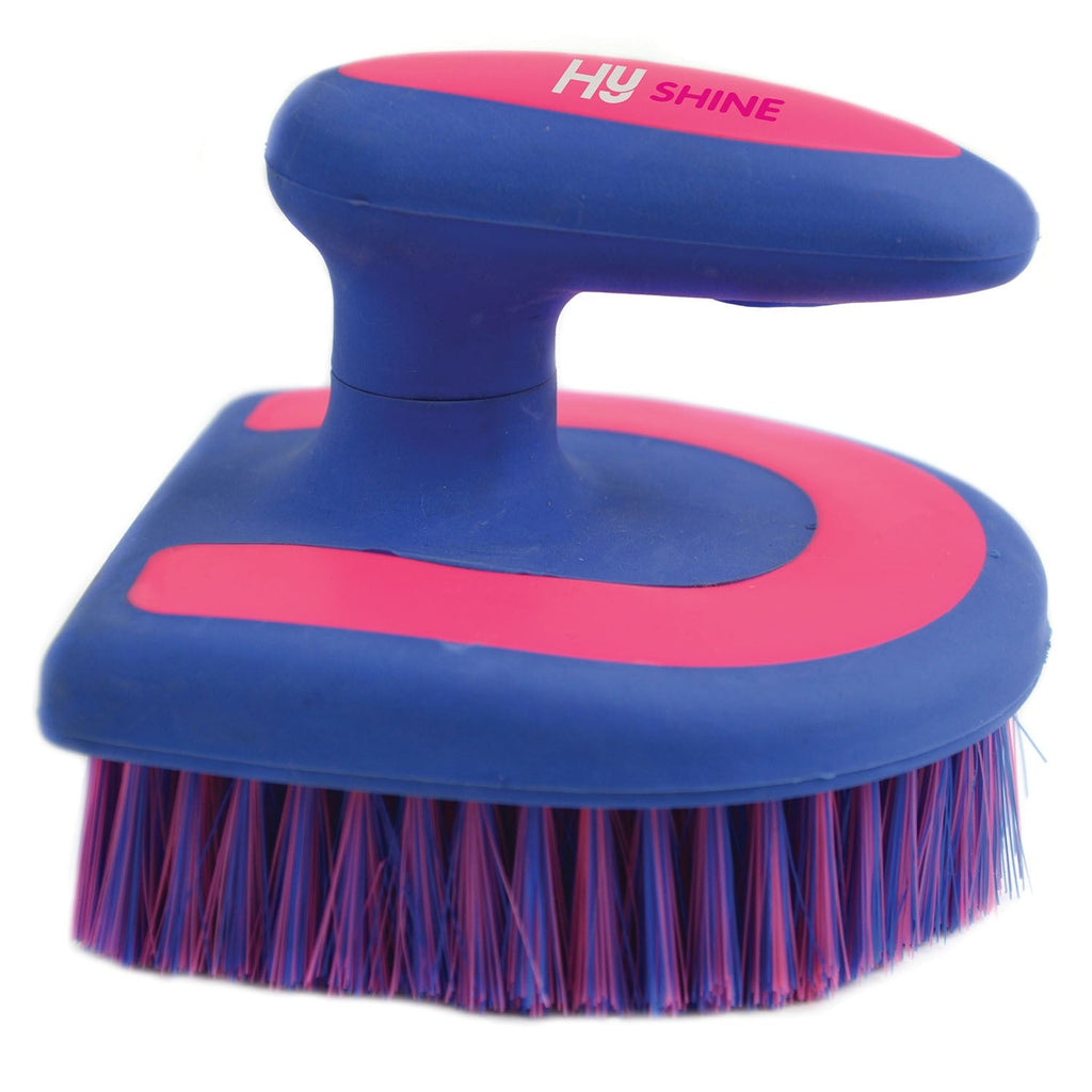 HySHINE Horseshoe Brush - Blue/Pink