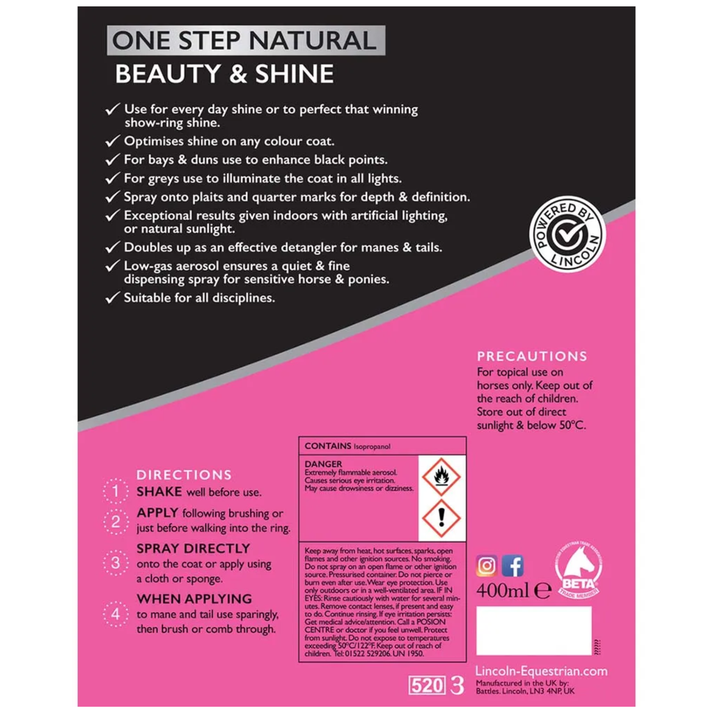 Lincoln Silky Shine Coat Enhancer Spray Aerosol - 400ml