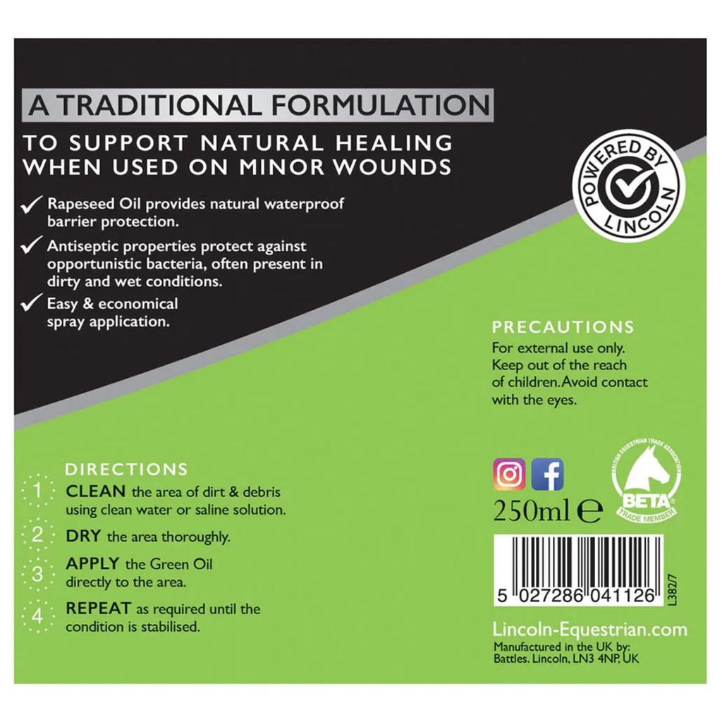 Lincoln Antibacterial Green Oil - 250ml Spray
