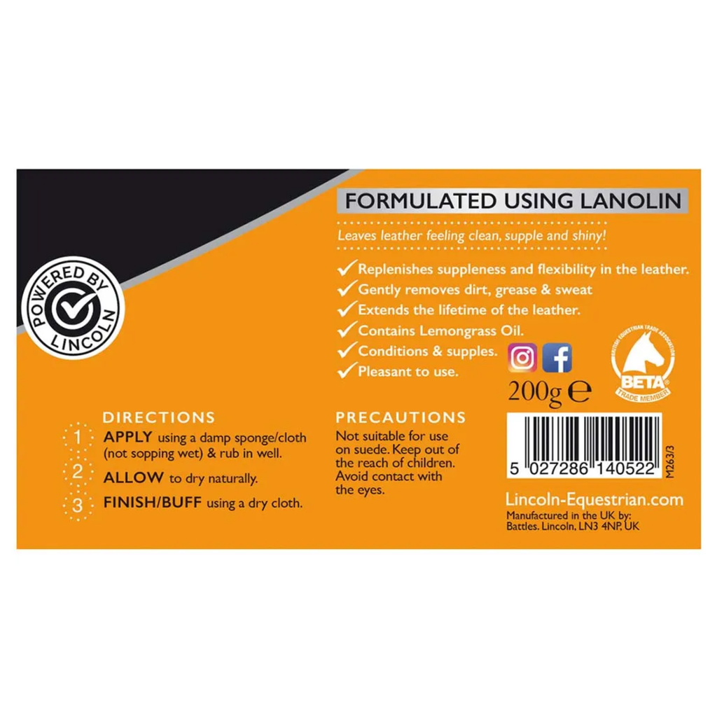 Lincoln Lanolised Leather Soap