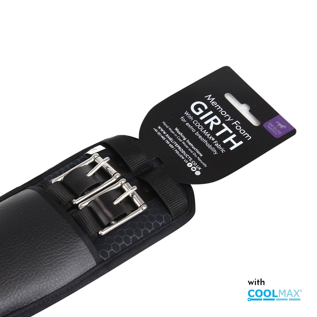 KM Elite Memory Foam Dressage Girth - Black