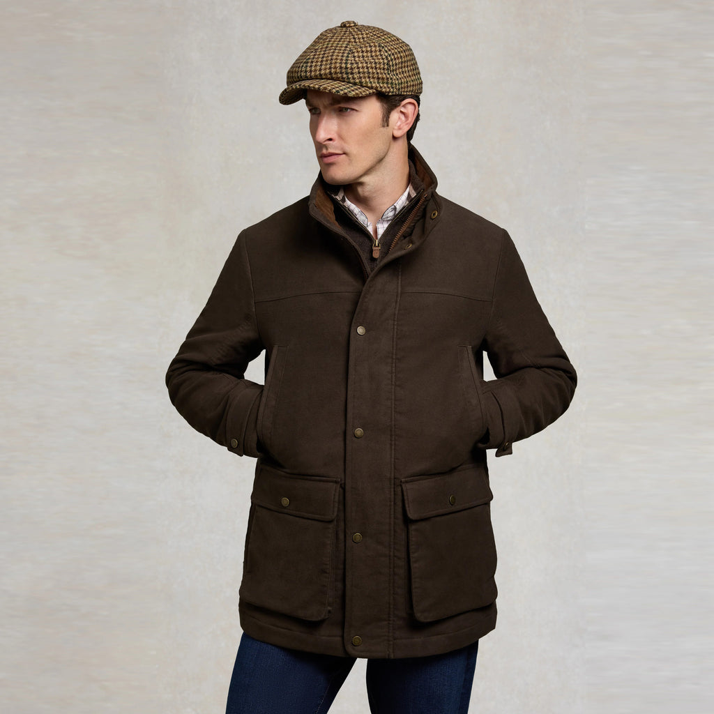 Holland Cooper Mens Moleskin Field Coat - Country Khaki