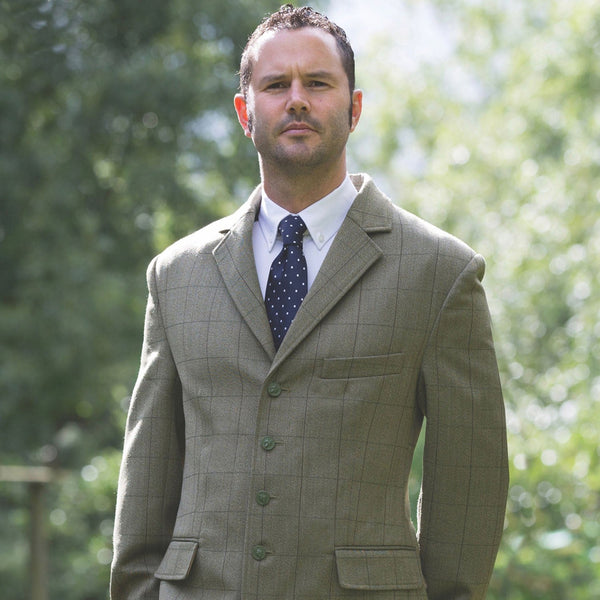 Equetech Mens Foxbury Tweed Riding Jacket - Olive