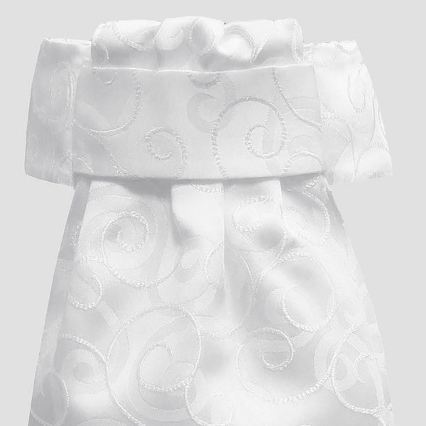 Barcelona Swirl Deluxe Ready-Tied Stock - White