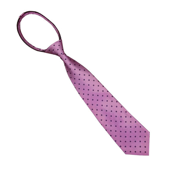 Polka Dot Zipper Tie - Rose/ Navy Rose/Navy