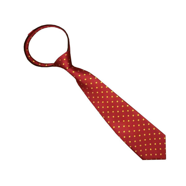 Polka Dot Zipper Tie - Red/Gold