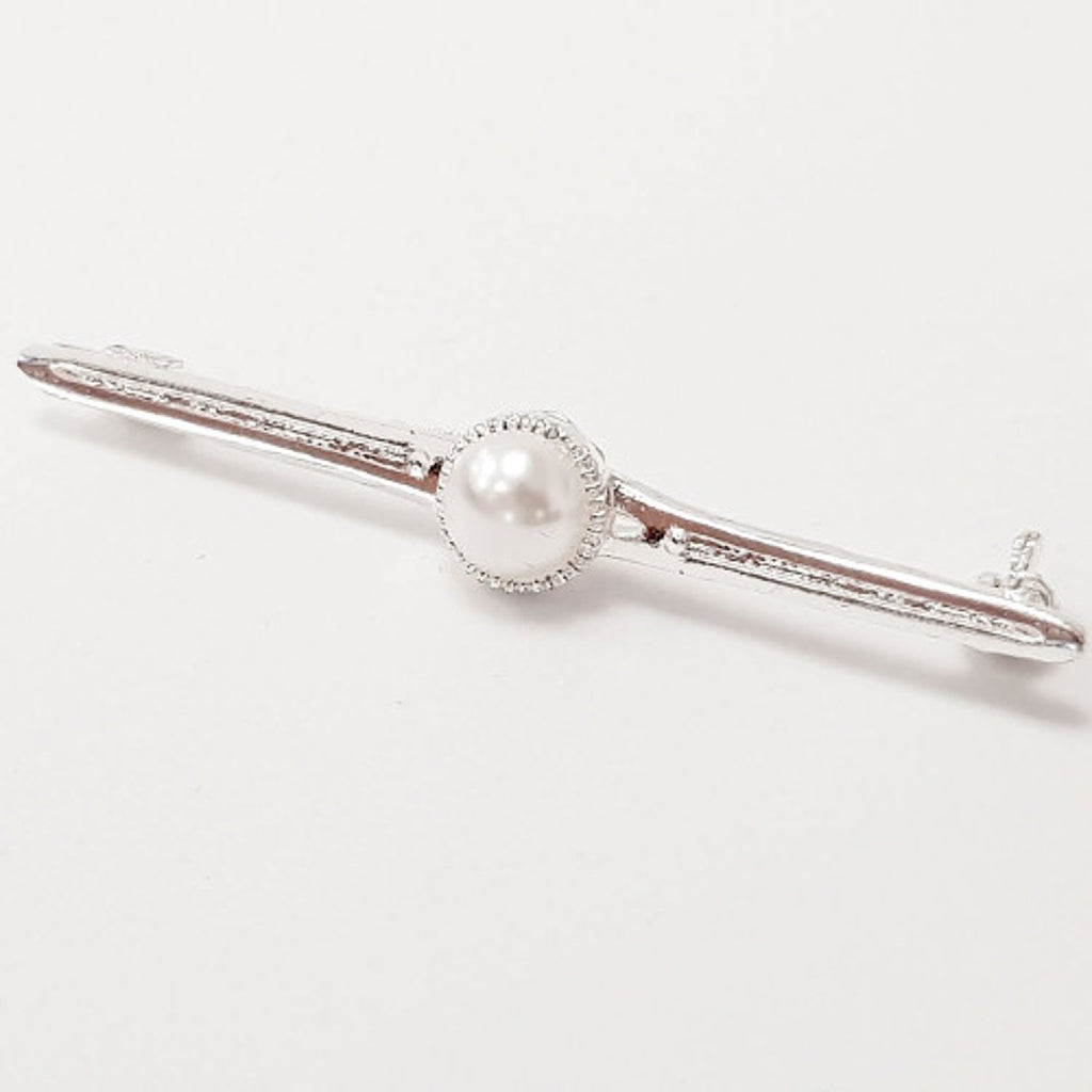Equetech Pearl Stock Pin - Silver