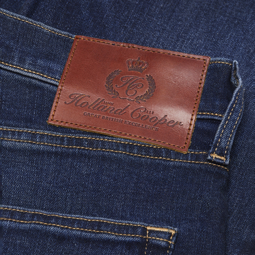 Holland Cooper Mens Classic Straight Jean - Washed Indigo