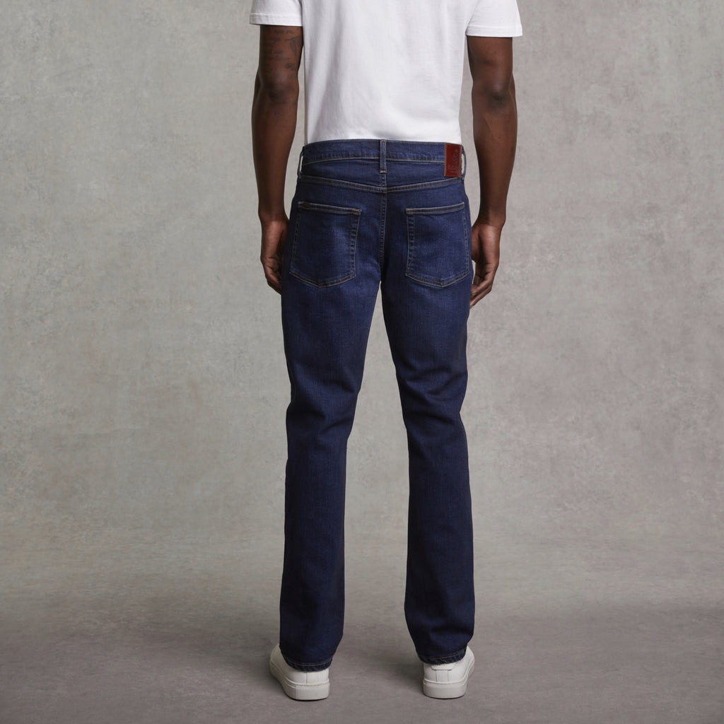 Holland Cooper Mens Classic Straight Jean - Washed Indigo