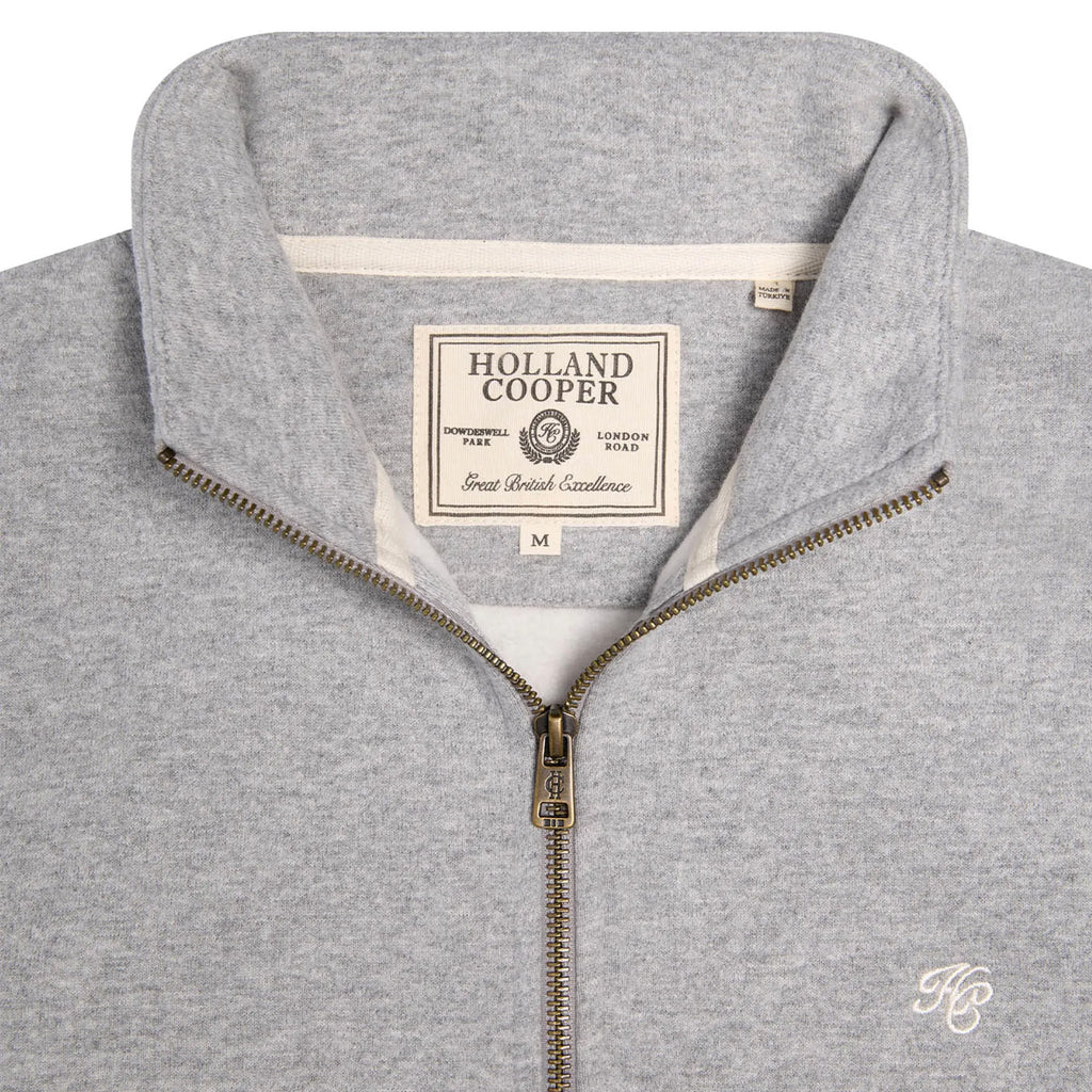 Holland Cooper Mens Quarter Zip Sweat - Grey Marl