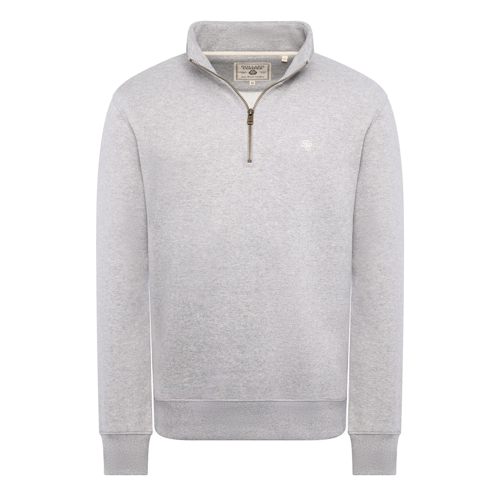 Holland Cooper Mens Quarter Zip Sweat - Grey Marl