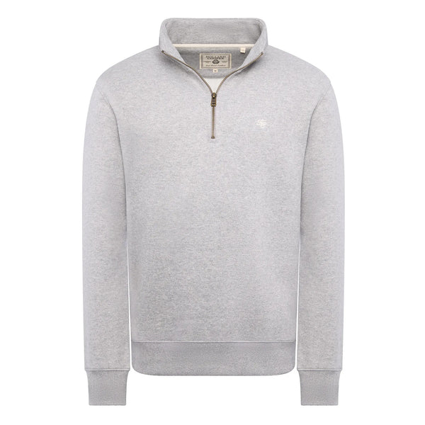 Holland Cooper Mens Quarter Zip Sweat - Grey Marl