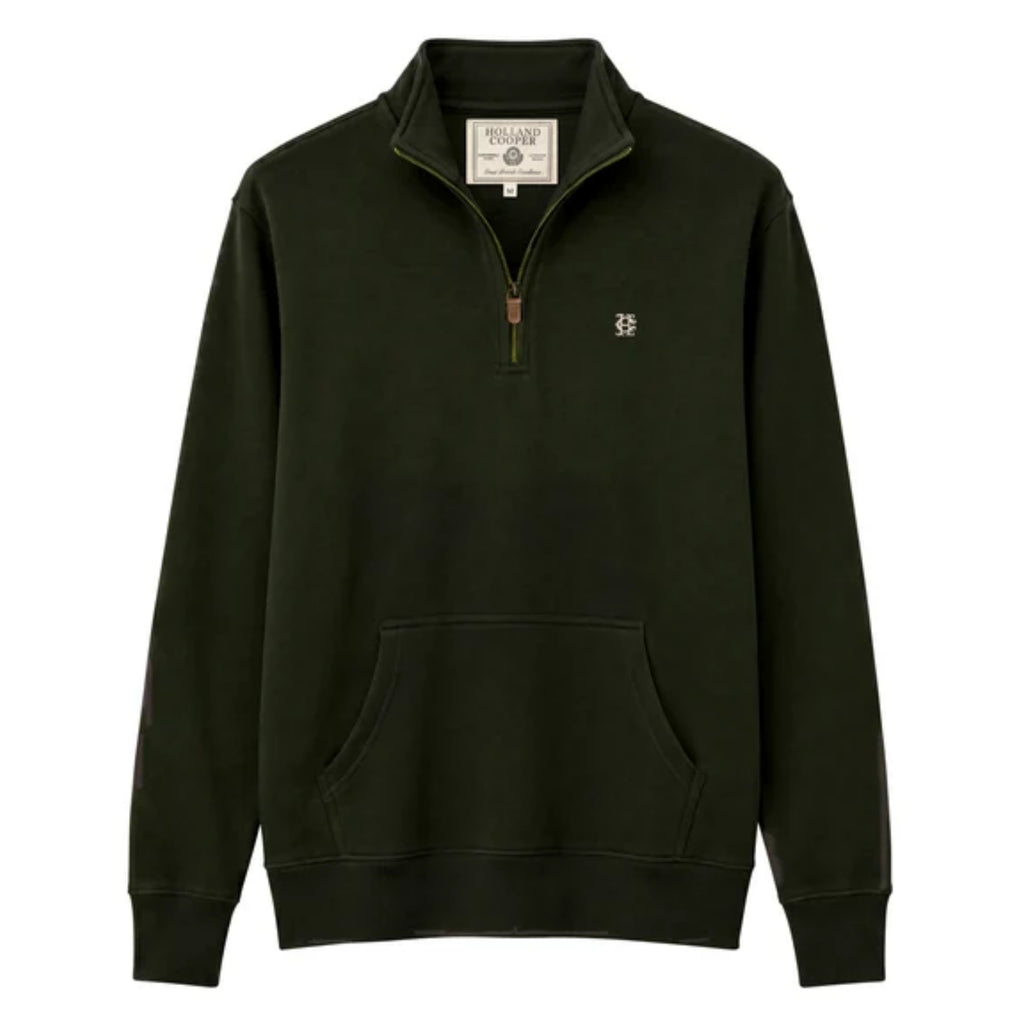 Holland Cooper Mens Classic Quarter Zip Sweat - Racing Green