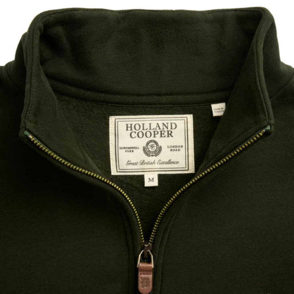 Holland Cooper Mens Classic Quarter Zip Sweat - Racing Green