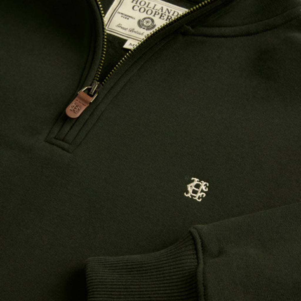Holland Cooper Mens Classic Quarter Zip Sweat - Racing Green