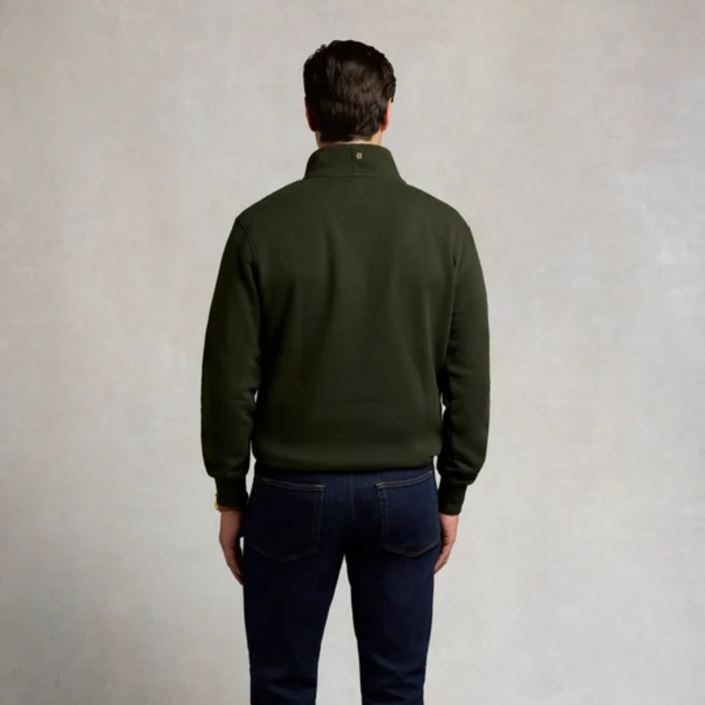 Holland Cooper Mens Classic Quarter Zip Sweat - Racing Green