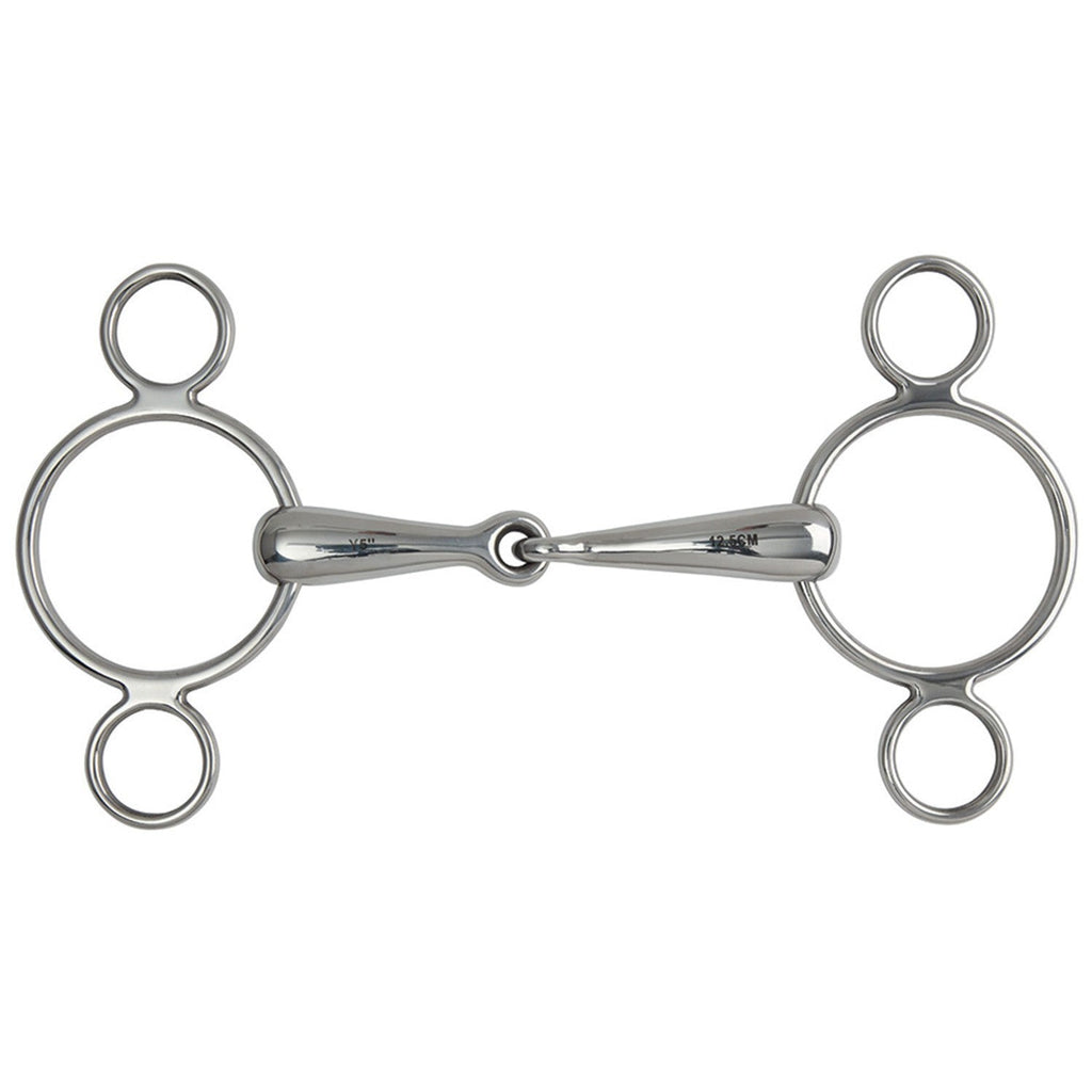 Hollow Mouth Two Ring Gag Stainless Steel Bit